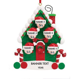 Candy Cane House 5 Personalised Christmas Ornament