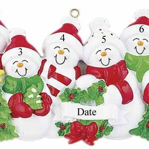 Snow family 7 personalised christmas ornament