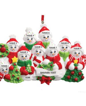 Snow Family 9 Personalised Christmas Ornament