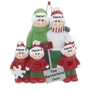 Snow Shovel Family 5 Personalised Christmas Ornament