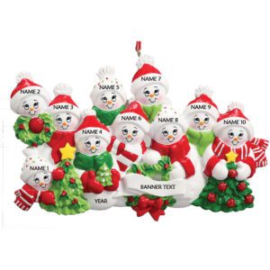 Snow Family 10 Personalised Christmas Ornament
