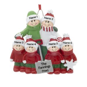 Snow Shovel Family 6 Personalised Christmas Ornament