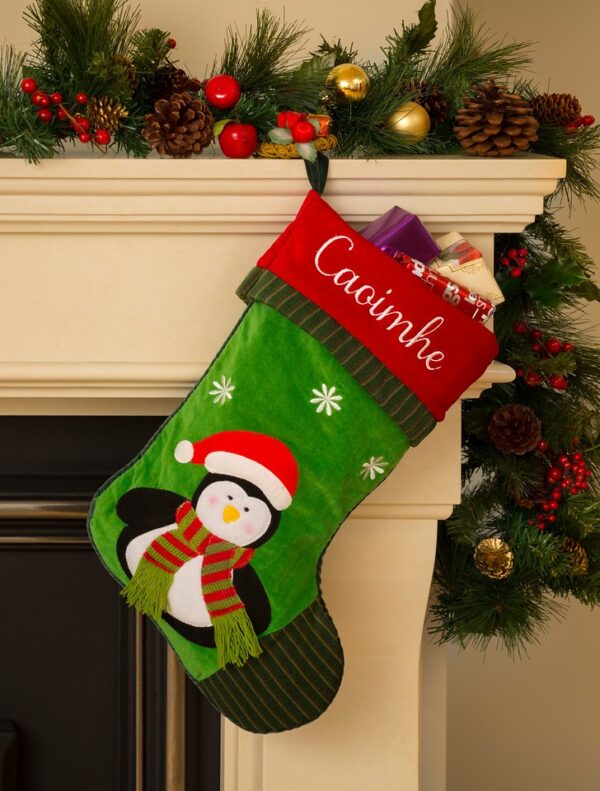 Penguin Personalised Christmas Stocking