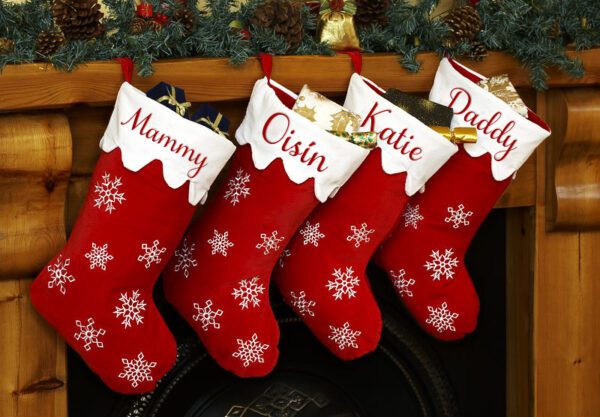 snowflake stockings personalised ireland