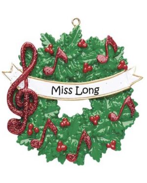 Music Wreath Personalised Christmas Ornamant