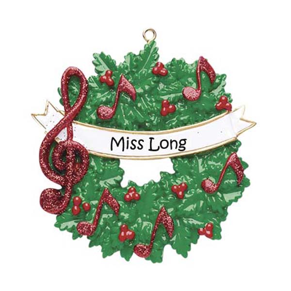 Music Wreath Personalised Christmas Ornamant