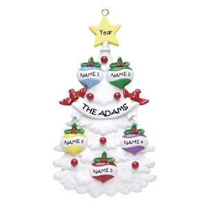 White Tree 5 Personalised Christmas Ornament 1
