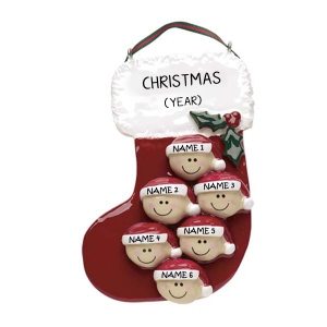 Personalised Christmas Stocking Ornament With Six Faces