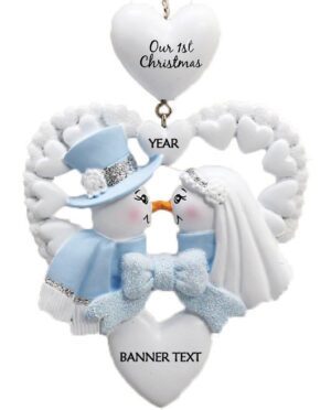 Snow Wedding Personalised Christmas Ornament