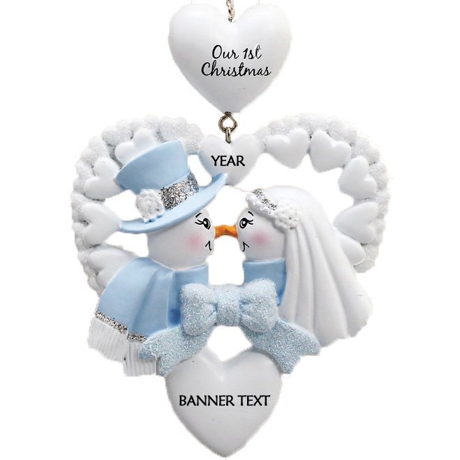 Snow Wedding Personalised Christmas Ornament 1