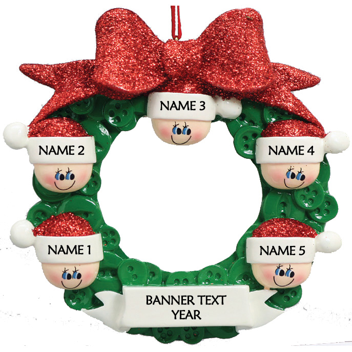Button Wreath 5 Personalised Christmas Ornament 1