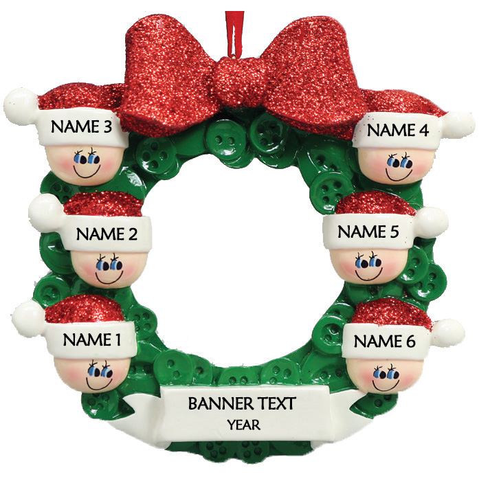 Button Wreath 6 Personalised Christmas Ornament 1