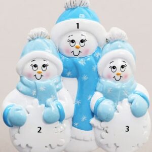 Single Snowman with 2 children Ornament