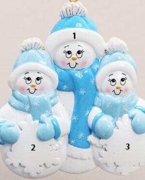 Single Snowman with 2 children Ornament