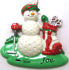 Golf Ball Golfer Personalised Christmas Ornament