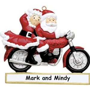 Motorcycle couple glitter Personalised Christmas Ornament