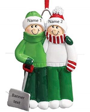 Personalised Snow Shovel Couple Christmas Ornament