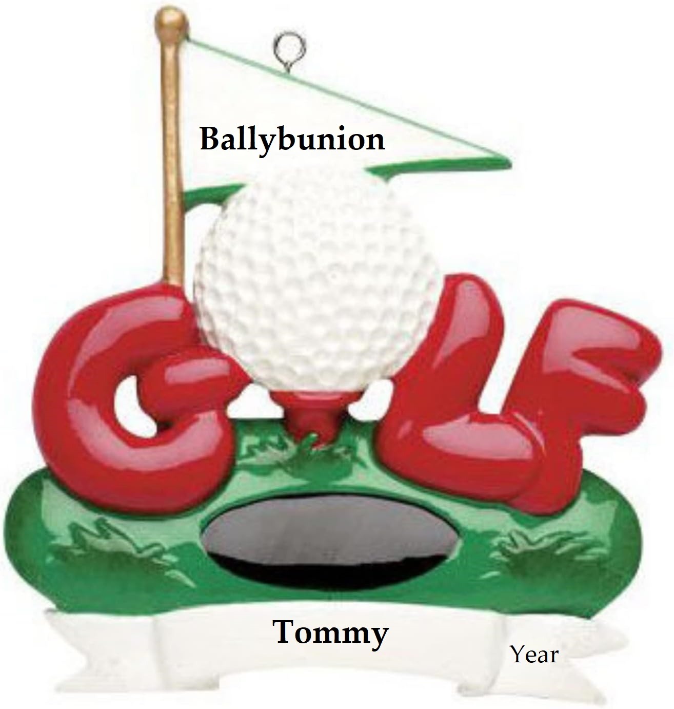 18th hole ornament personalised