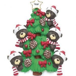 Bear Tree 5 Personalised Christmas Ornament