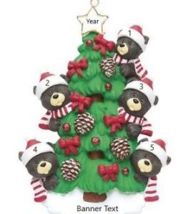 Bear Tree 5 Personalised Christmas Ornament