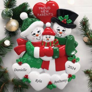 Proud New Parents personalised Christmas decoration Ireland