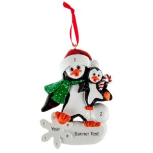 Penguin parents 1 personalised christmas ornament