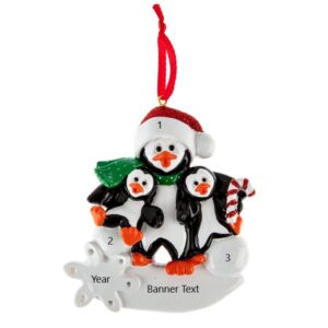 Penguin Parent 2 Personalised Christmas Ornament