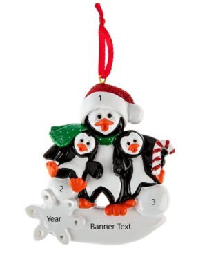 Penguin Parent 2 Personalised Christmas Ornament