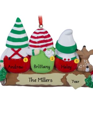 Idle Gnomes - 3 personalised Christmas Ornament