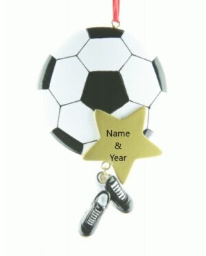 Soccer Star Personalised Christmas Ornament