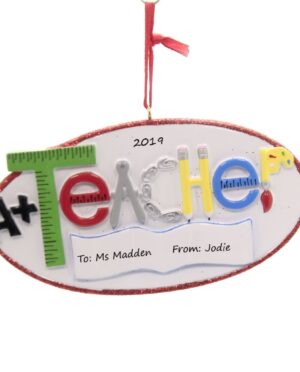 A+ Teacher personalised Christmas Ornaments