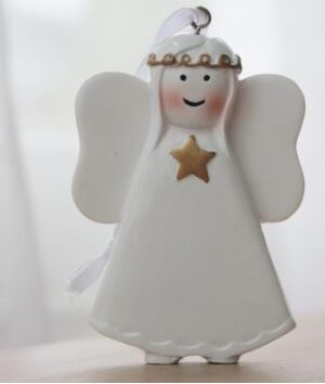 Gold Star Angel personalised christmas ornament