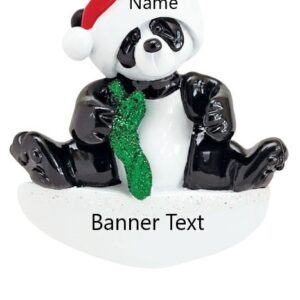 Bamboo Panda Personalised Christmas Ornament