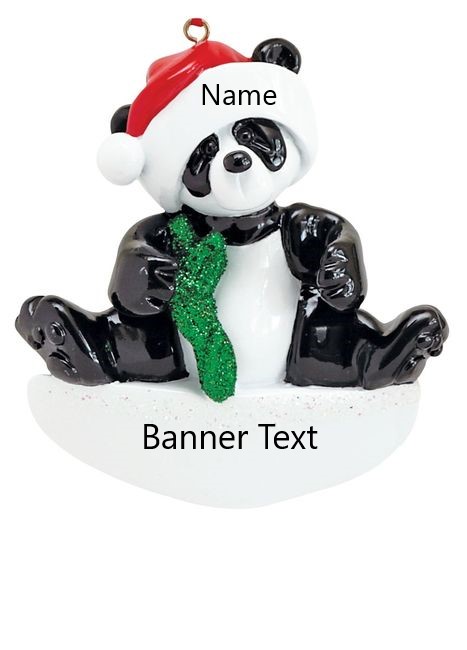 Bamboo Panda Personalised Christmas Ornament