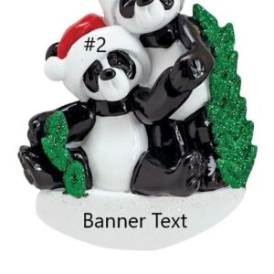 Bamboo Panda 2 Personalised Christmas Ornament