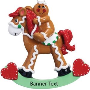 Gingerbread Rocking Horse Personalised Christmas Ornament