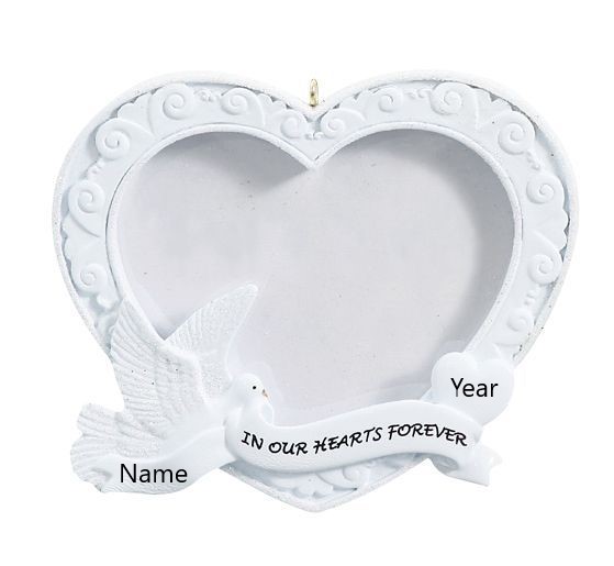 In Our Hearts Photo Frame Personalised Christmas Ornament