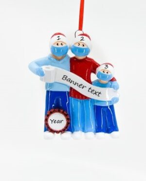 Mask Family 3 Personalised Christmas Ornament (PRE-ORDER)