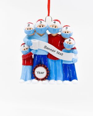 Mask Family 6 Personalised Christmas Ornament