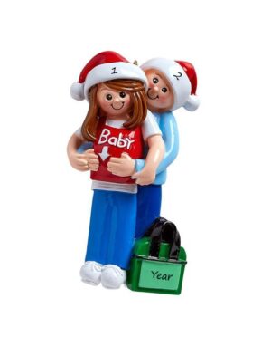 Waiting For Baby Couple Personalised Christmas Ornament