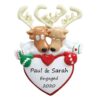 Reindeer Couple Heart Personalised Christmas Ornament.