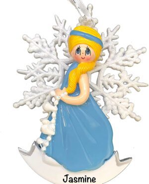 Snow princess blonde Christmas ornament