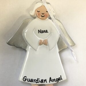 CR Angel Silver Wings Personalised Christmas Ornament