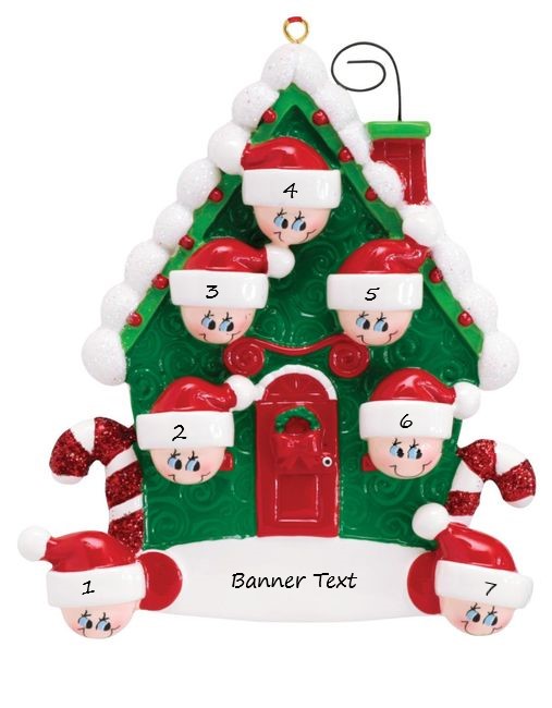 Candy Cane House 7 Personalised Christmas Ornament