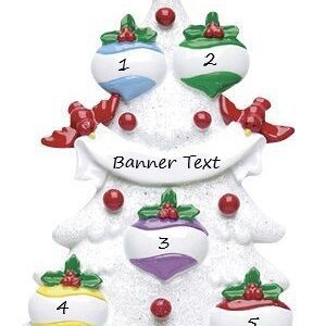 White Glitter Tree 6 Personalised Christmas Ornament
