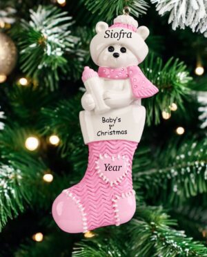 Personalised 1st Christmas ornament for baby girl Ireland