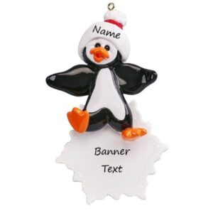 Petey Penguin Christmas ornament personalised