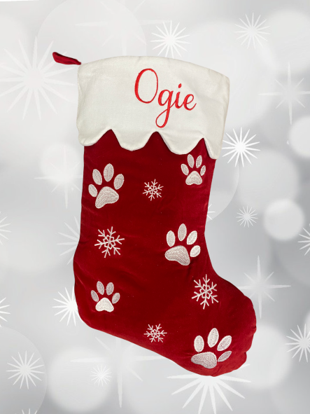 Dog Christmas stocking personalised