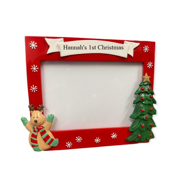 Reindeer with Banner (CW) Photo Frame f-hannah