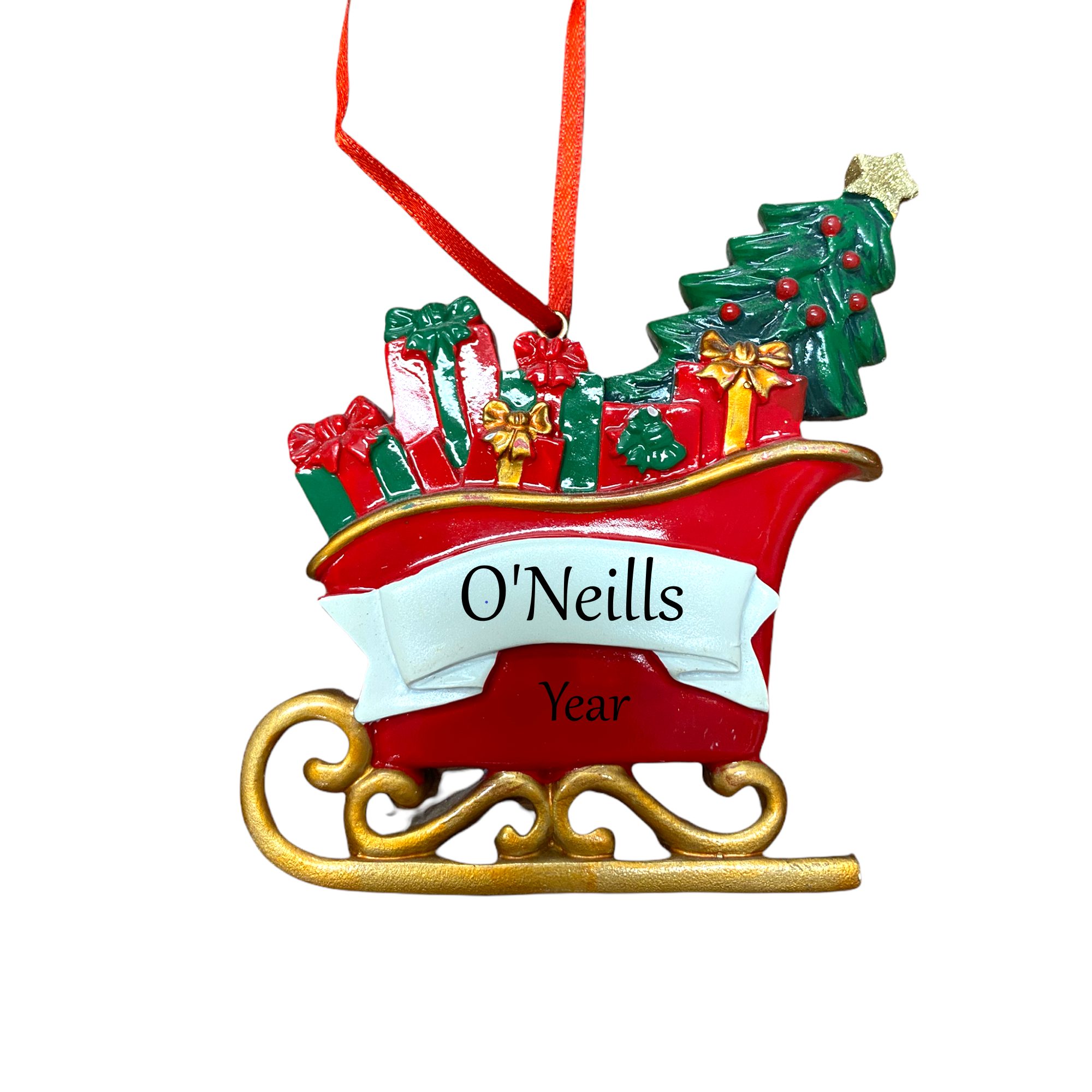 Santa sleigh ornament (CW)